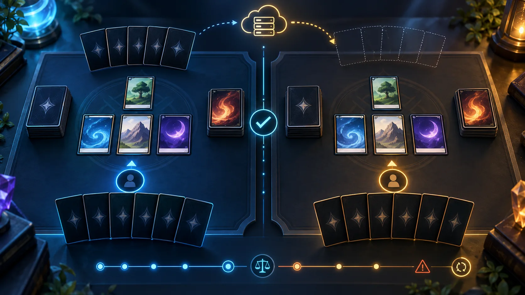 Comparison of consistent card game state before and after reconnect validation