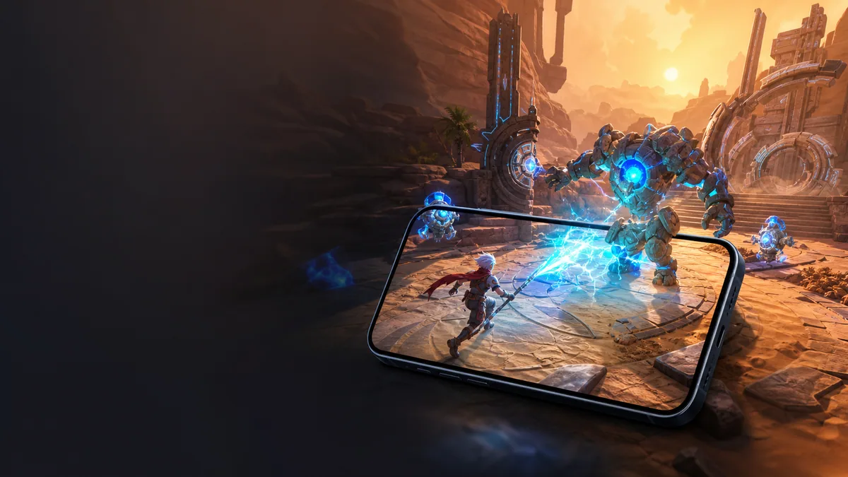 Unity mobile action game running on a smartphone