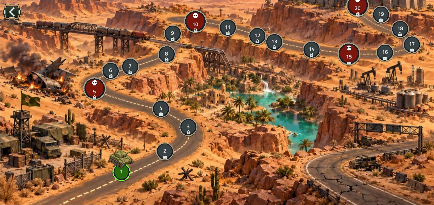 Real ROADFORGE campaign map interface showing the staged progression route