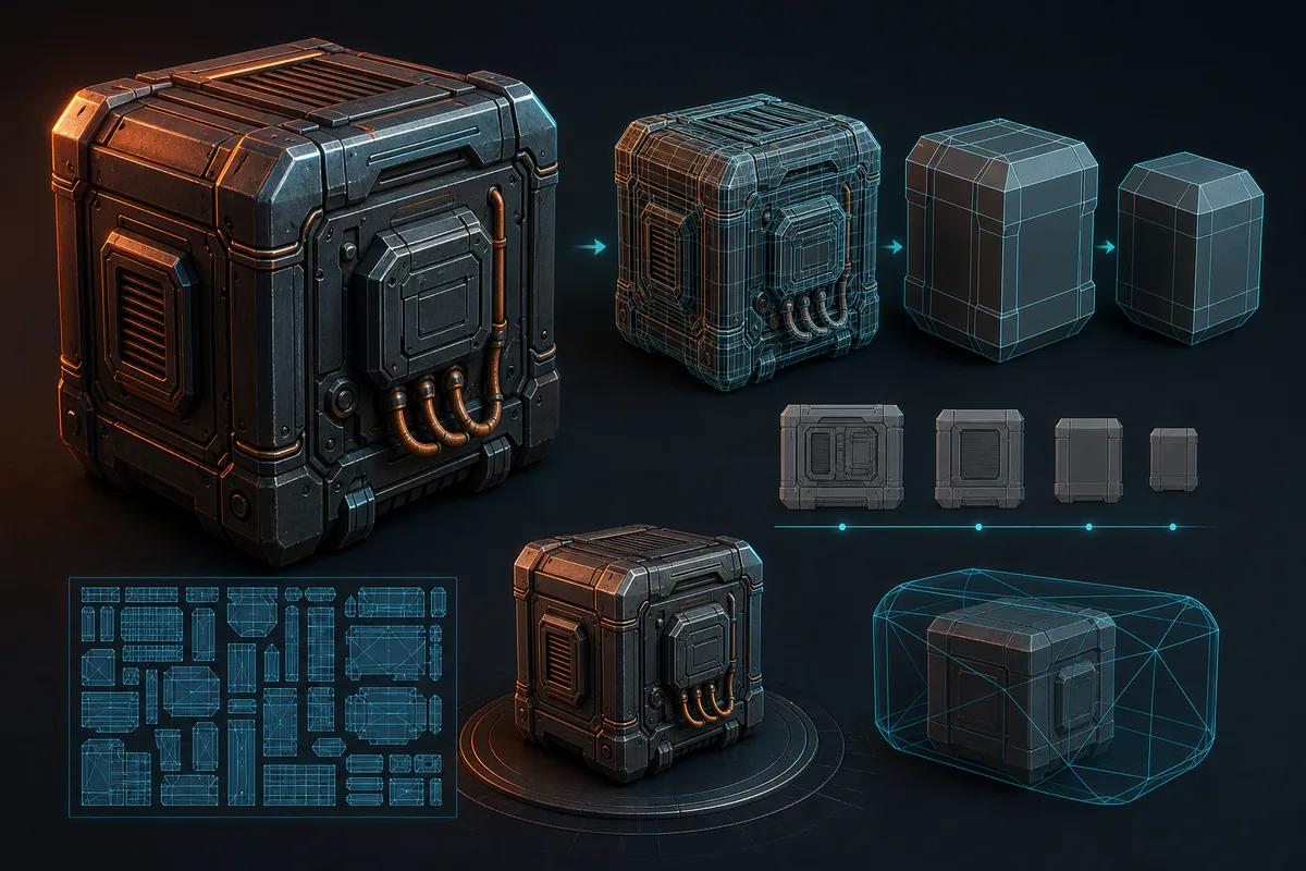 Game-ready asset optimization production example