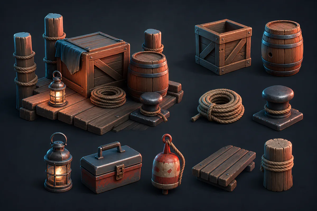 Small game asset pack production example