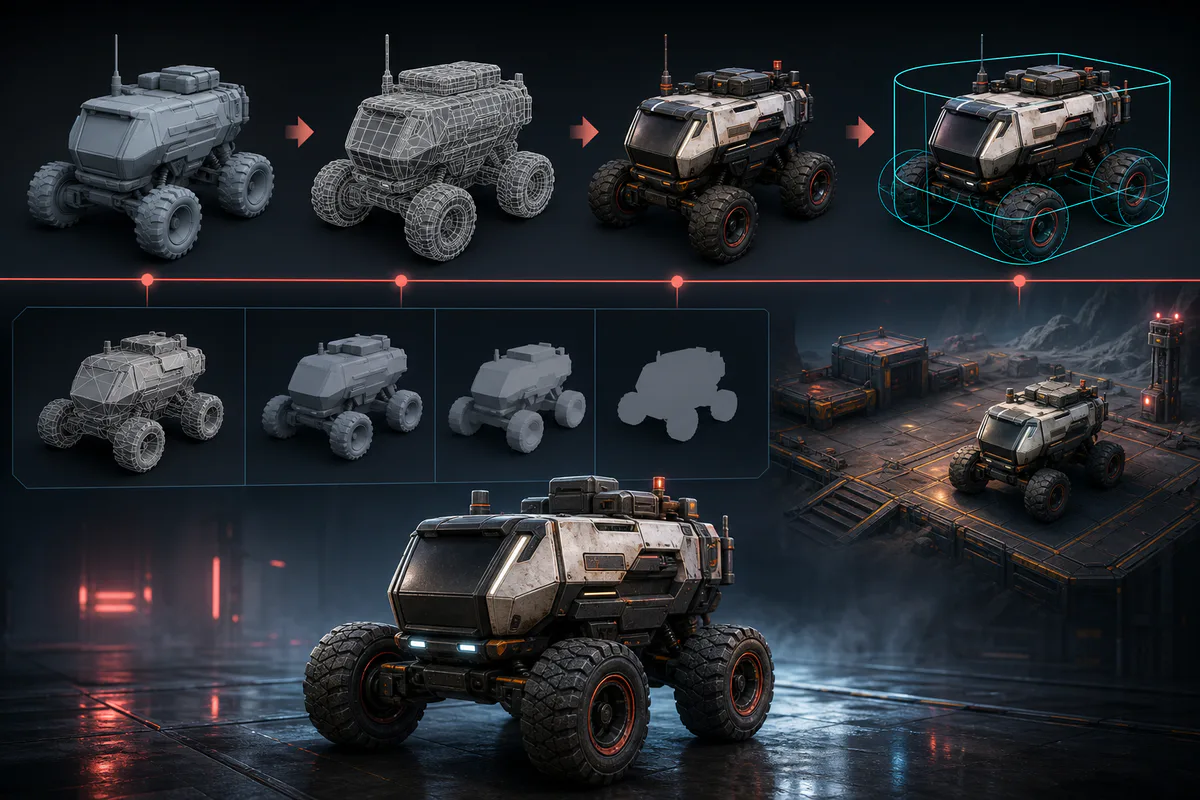 Convert a model to a Unity-ready prefab production example